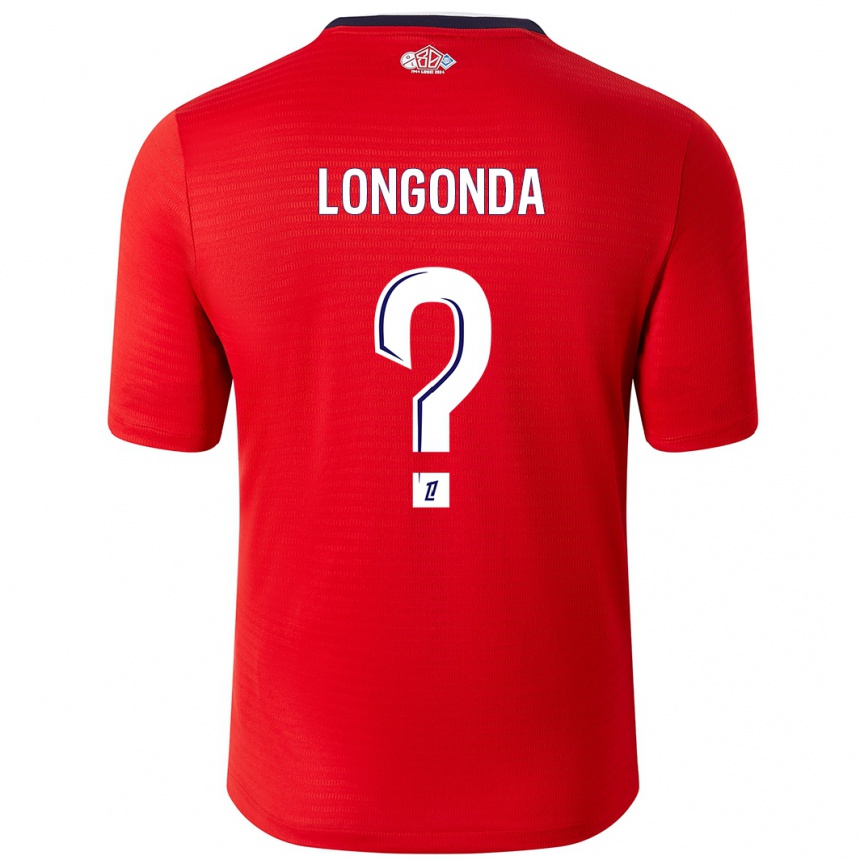 Niño Fútbol Camiseta Jean-Pierre Longonda #0 Rojo Blanco 1ª Equipación 2024/25 México