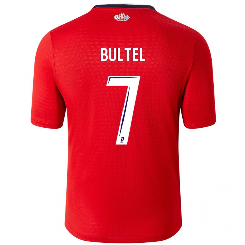 Niño Fútbol Camiseta Ludivine Bultel #7 Rojo Blanco 1ª Equipación 2024/25 México