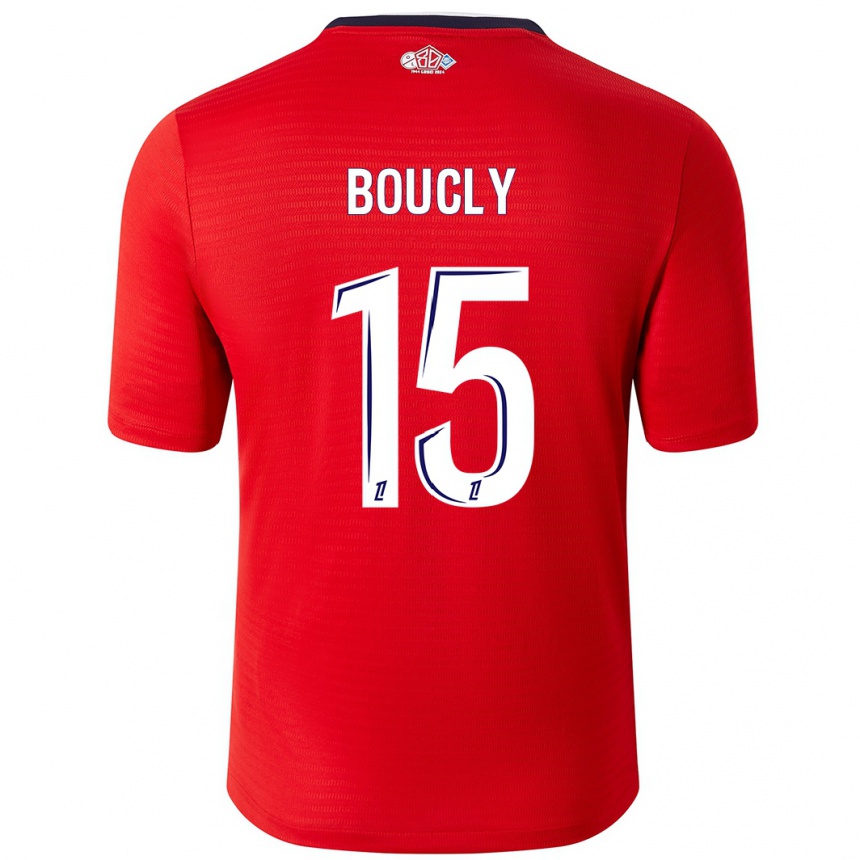 Niño Fútbol Camiseta Maite Boucly #15 Rojo Blanco 1ª Equipación 2024/25 México