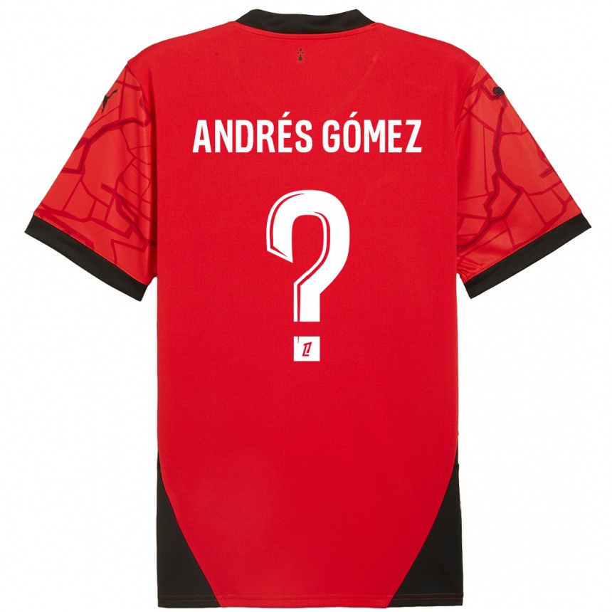 Niño Fútbol Camiseta Carlos Andrés Gómez #0 Rojo Negro 1ª Equipación 2024/25 México