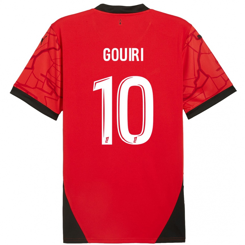 Niño Fútbol Camiseta Amine Gouiri #10 Rojo Negro 1ª Equipación 2024/25 México