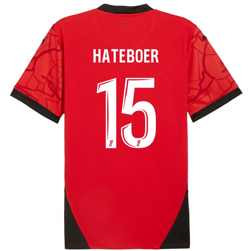 Niño Fútbol Camiseta Hans Hateboer #15 Rojo Negro 1ª Equipación 2024/25 México