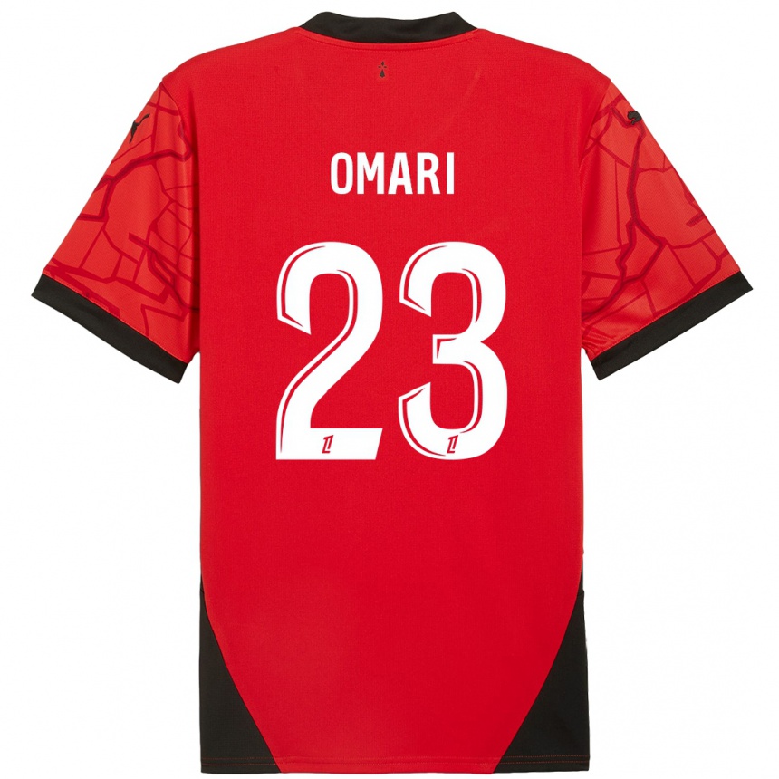 Niño Fútbol Camiseta Warmed Omari #23 Rojo Negro 1ª Equipación 2024/25 México