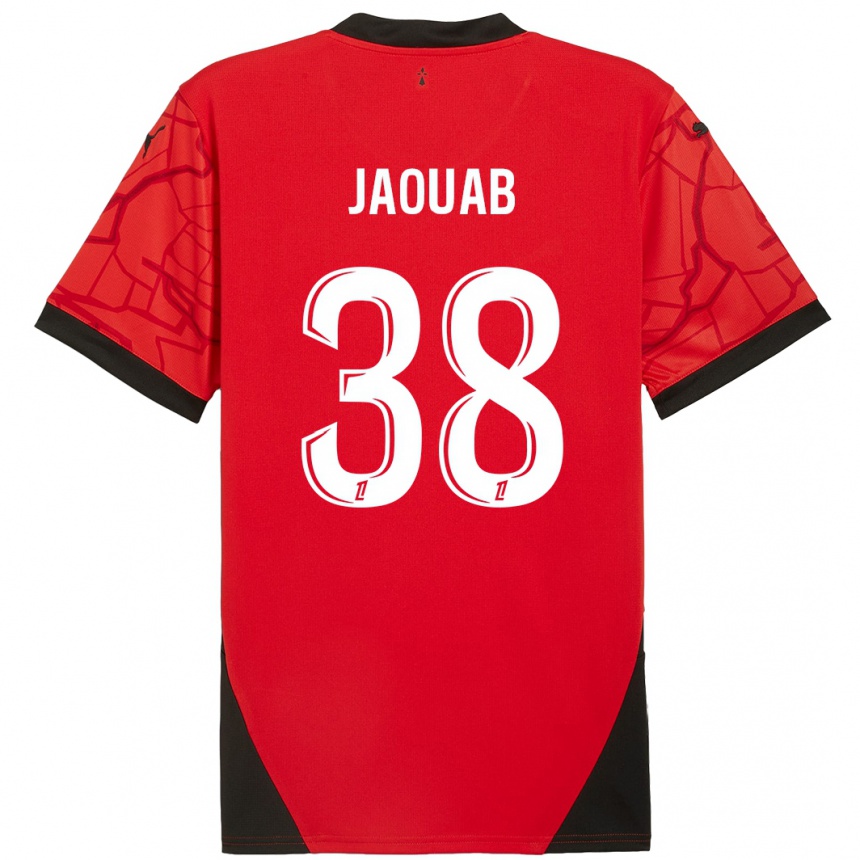 Niño Fútbol Camiseta Mohamed Jaouab #38 Rojo Negro 1ª Equipación 2024/25 México