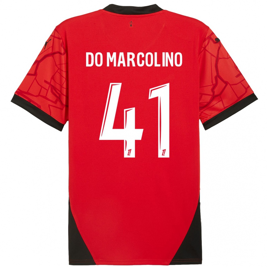 Niño Fútbol Camiseta Alan Do Marcolino #41 Rojo Negro 1ª Equipación 2024/25 México