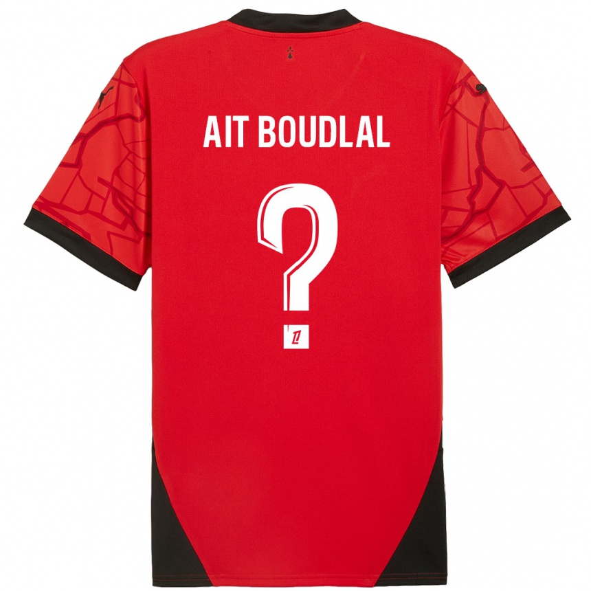 Niño Fútbol Camiseta Abdelhamid Ait Boudlal #0 Rojo Negro 1ª Equipación 2024/25 México