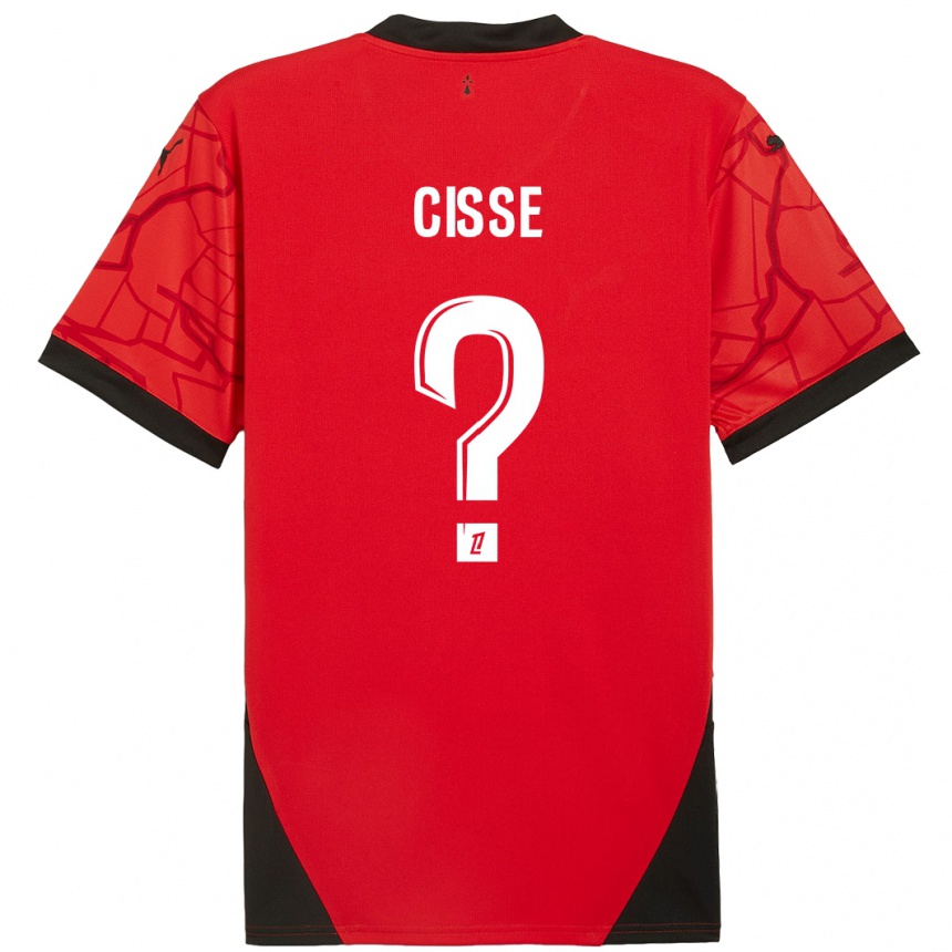 Niño Fútbol Camiseta Djaoui Cissé #0 Rojo Negro 1ª Equipación 2024/25 México