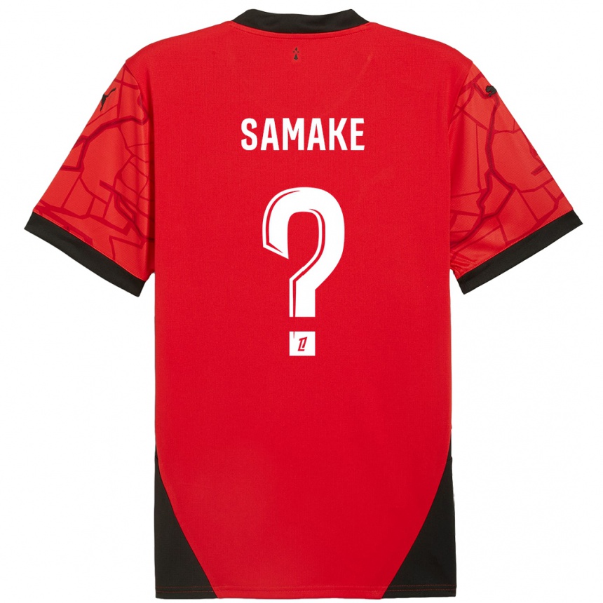 Niño Fútbol Camiseta Wilson Samaké #0 Rojo Negro 1ª Equipación 2024/25 México