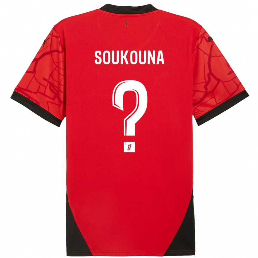 Niño Fútbol Camiseta Isiaka Soukouna #0 Rojo Negro 1ª Equipación 2024/25 México