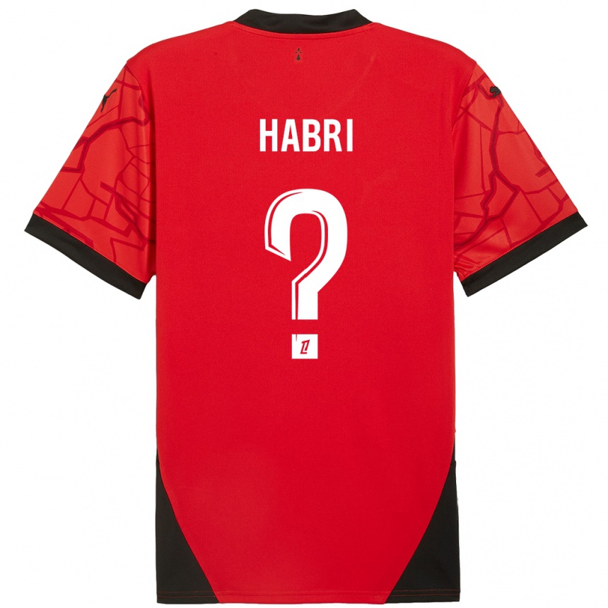 Niño Fútbol Camiseta Issa Habri #0 Rojo Negro 1ª Equipación 2024/25 México