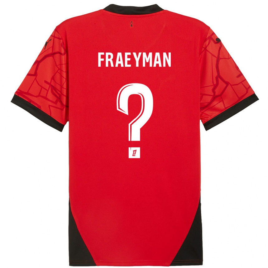 Niño Fútbol Camiseta Dorian Fraeyman #0 Rojo Negro 1ª Equipación 2024/25 México