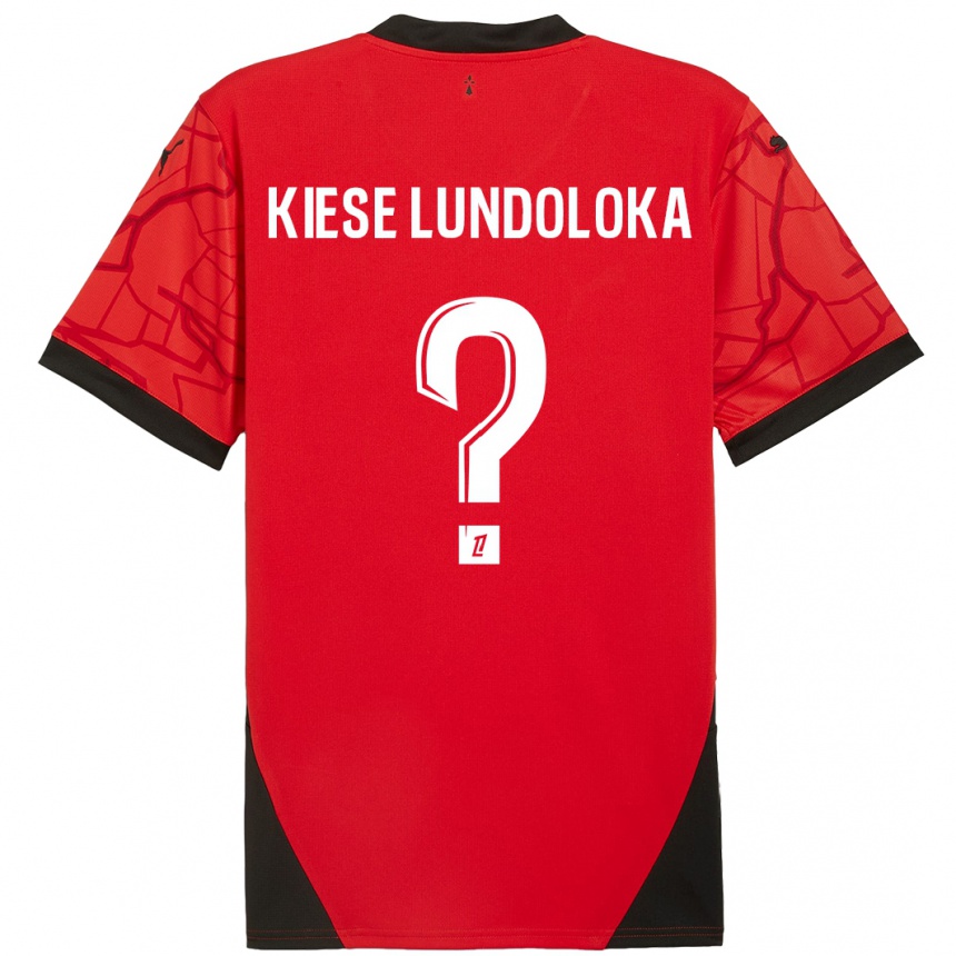 Niño Fútbol Camiseta Jeanslor Kiese Lundoloka #0 Rojo Negro 1ª Equipación 2024/25 México