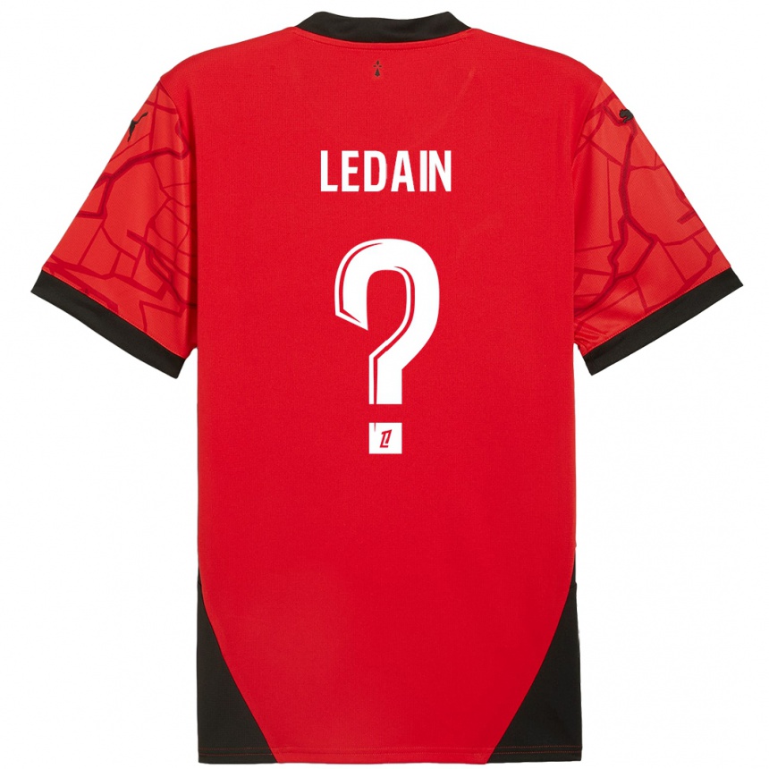 Niño Fútbol Camiseta Samuel Ledain #0 Rojo Negro 1ª Equipación 2024/25 México