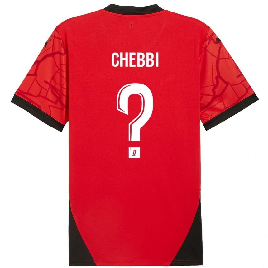 Niño Fútbol Camiseta Mohamed Chebbi #0 Rojo Negro 1ª Equipación 2024/25 México