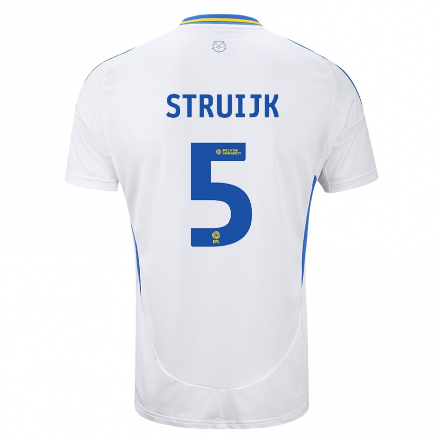 Niño Fútbol Camiseta Pascal Struijk #5 Blanco Azul 1ª Equipación 2024/25 México