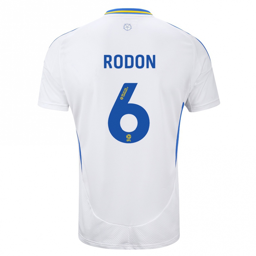 Niño Fútbol Camiseta Joe Rodon #6 Blanco Azul 1ª Equipación 2024/25 México