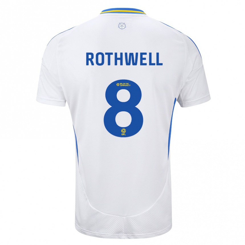 Niño Fútbol Camiseta Joe Rothwell #8 Blanco Azul 1ª Equipación 2024/25 México