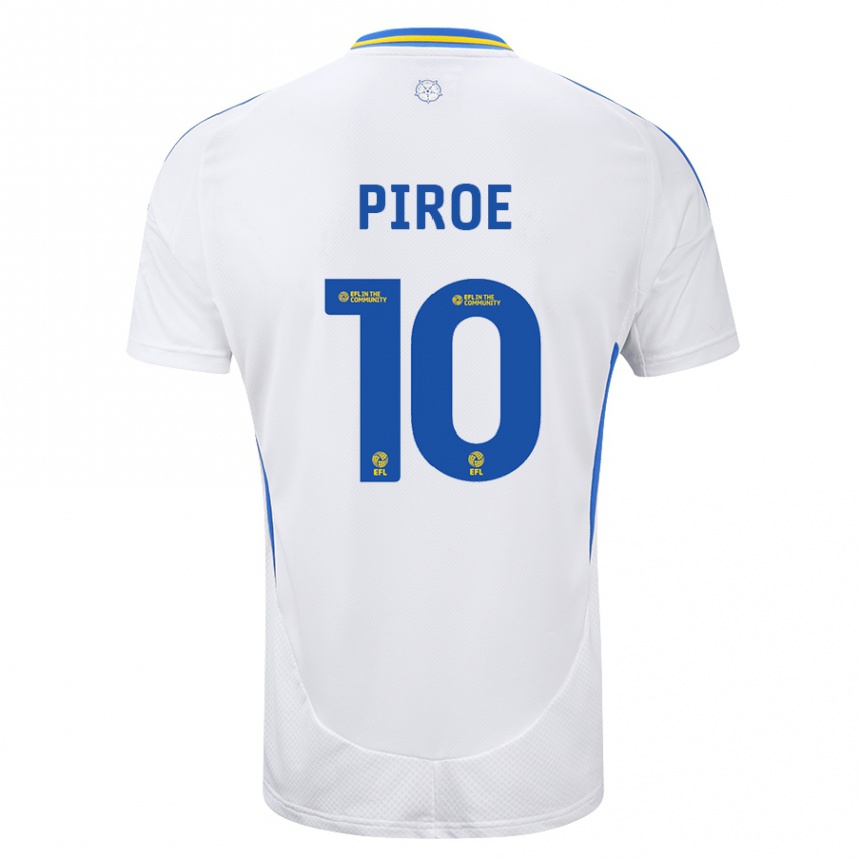 Niño Fútbol Camiseta Joël Piroe #10 Blanco Azul 1ª Equipación 2024/25 México