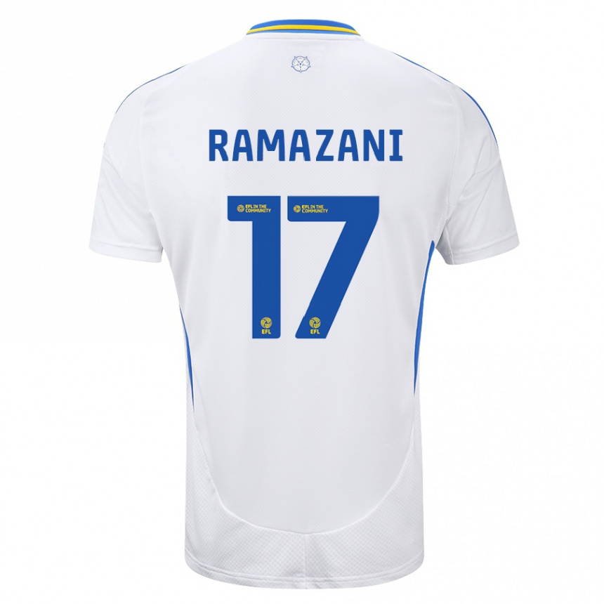 Niño Fútbol Camiseta Largie Ramazani #17 Blanco Azul 1ª Equipación 2024/25 México