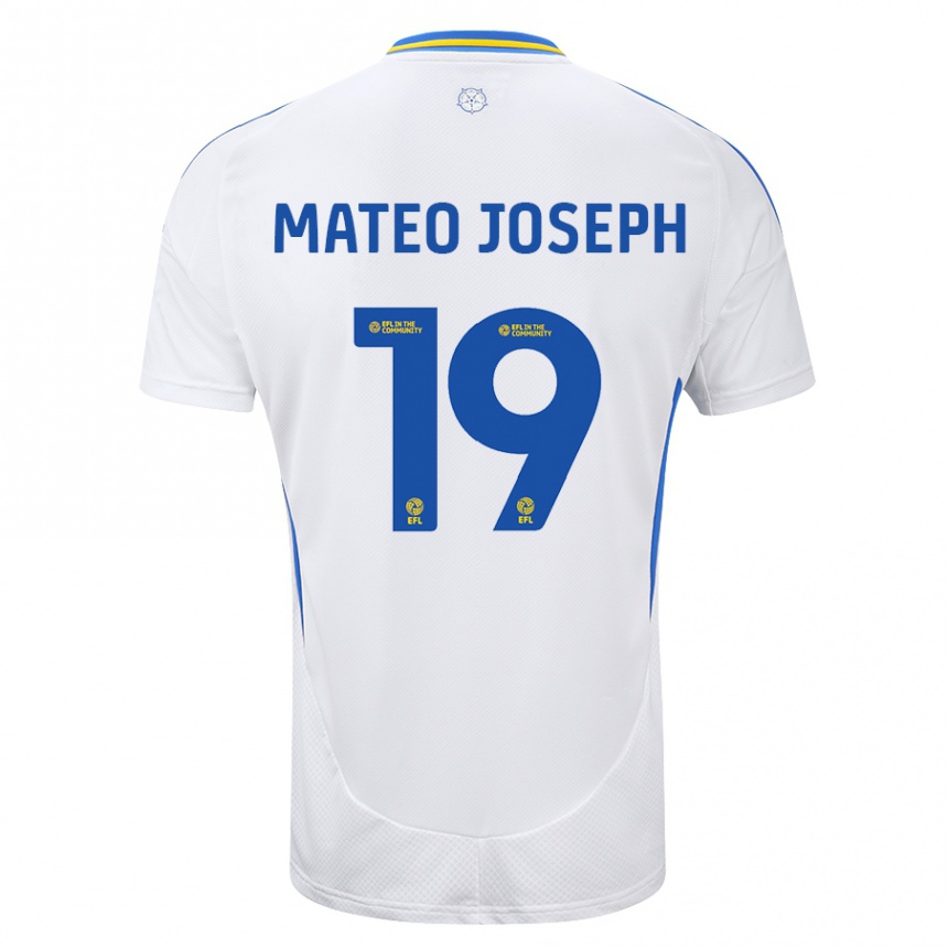 Niño Fútbol Camiseta Mateo Joseph #19 Blanco Azul 1ª Equipación 2024/25 México