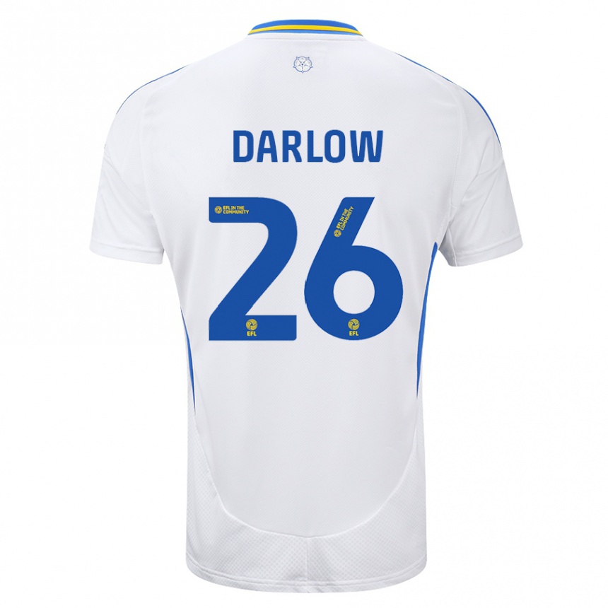 Niño Fútbol Camiseta Karl Darlow #26 Blanco Azul 1ª Equipación 2024/25 México