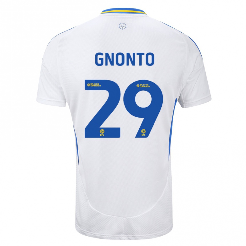 Niño Fútbol Camiseta Wilfried Gnonto #29 Blanco Azul 1ª Equipación 2024/25 México