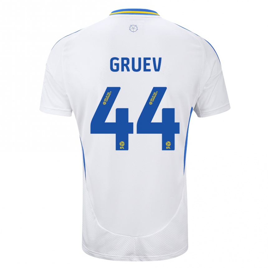 Niño Fútbol Camiseta Ilia Gruev #44 Blanco Azul 1ª Equipación 2024/25 México