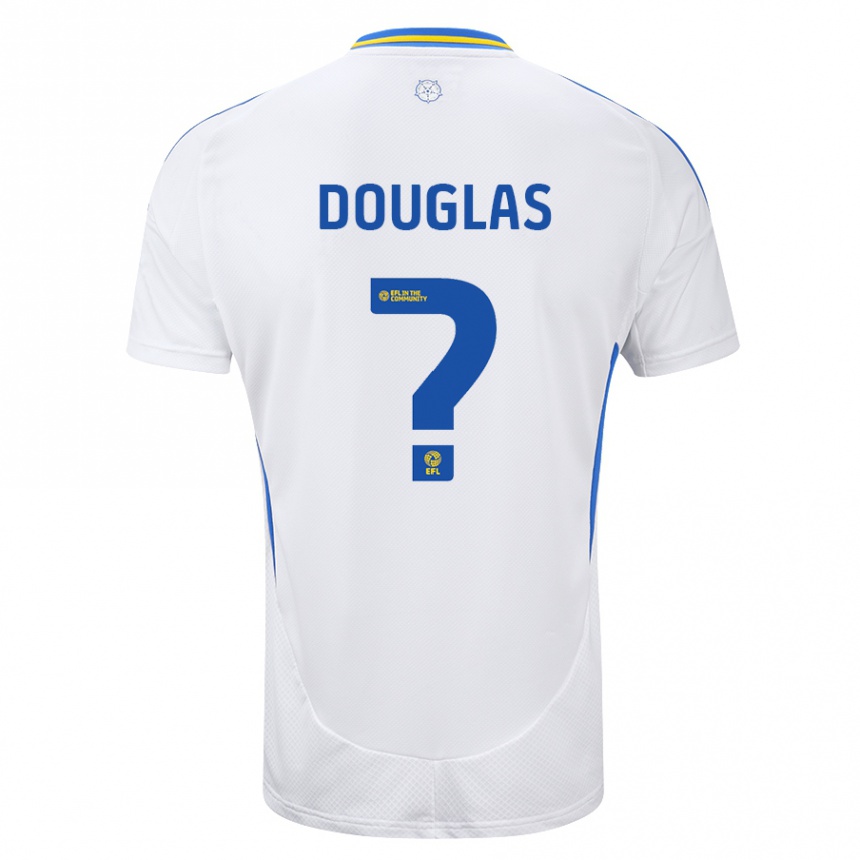 Niño Fútbol Camiseta Connor Douglas #0 Blanco Azul 1ª Equipación 2024/25 México