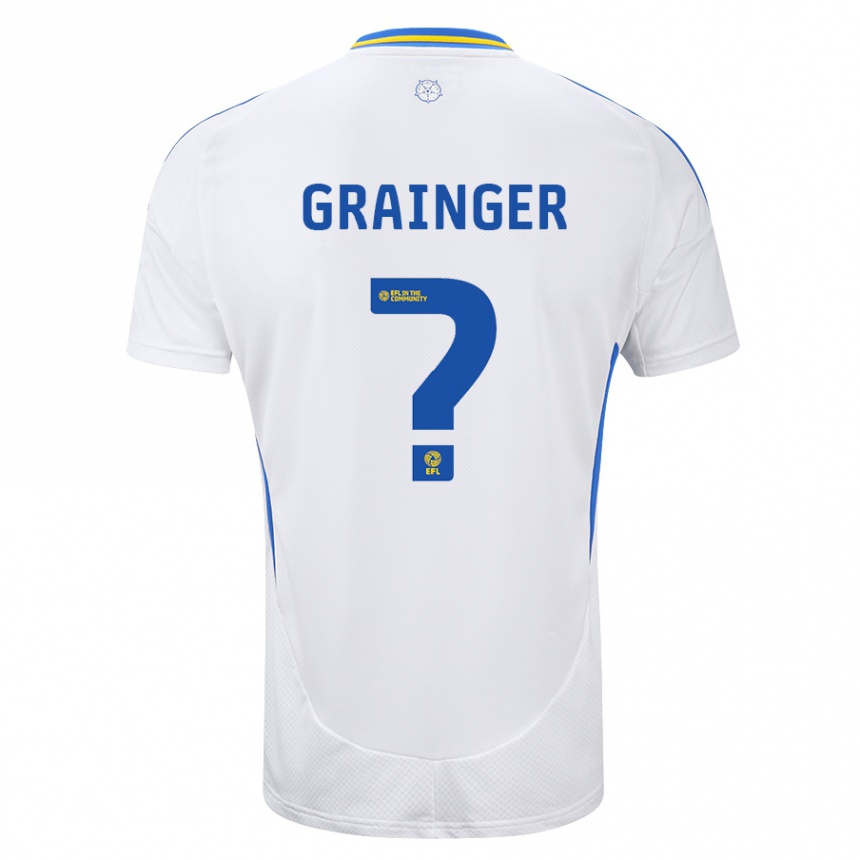 Niño Fútbol Camiseta Owen Grainger #0 Blanco Azul 1ª Equipación 2024/25 México