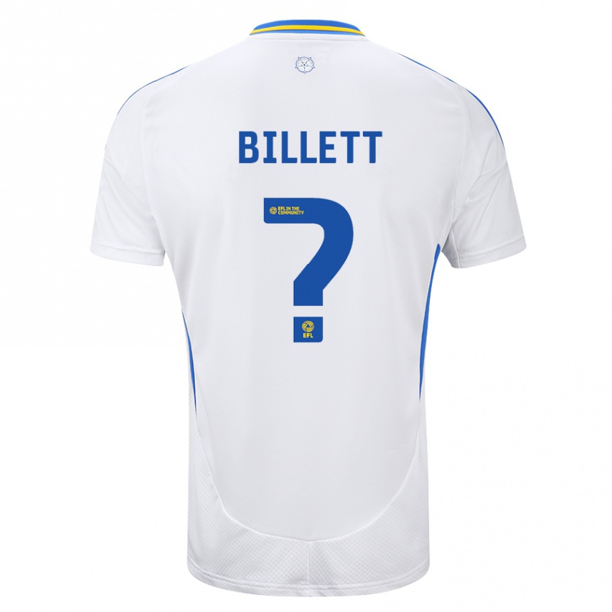 Niño Fútbol Camiseta Joe Billett #0 Blanco Azul 1ª Equipación 2024/25 México