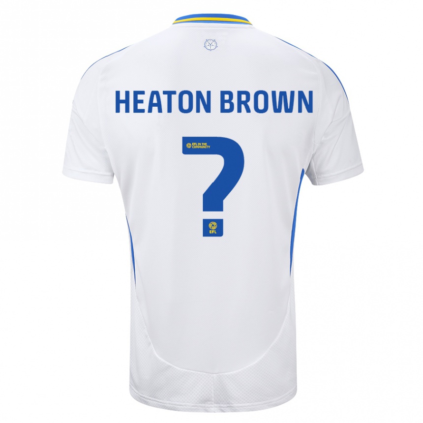 Niño Fútbol Camiseta Heaton Brown #0 Blanco Azul 1ª Equipación 2024/25 México