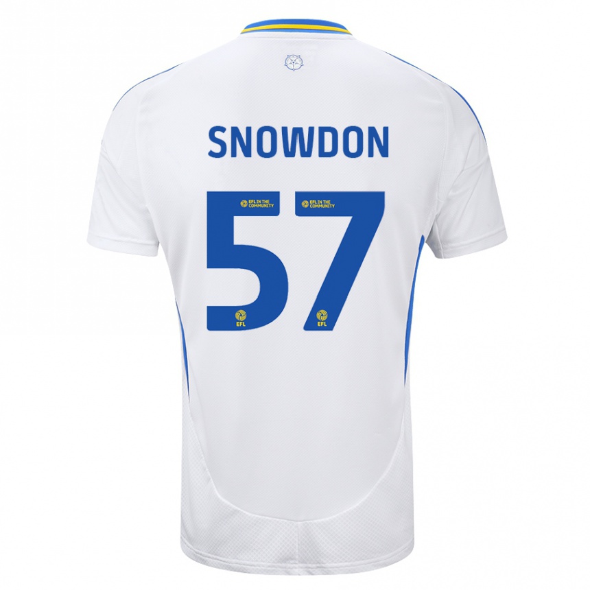 Niño Fútbol Camiseta Joe Snowdon #57 Blanco Azul 1ª Equipación 2024/25 México