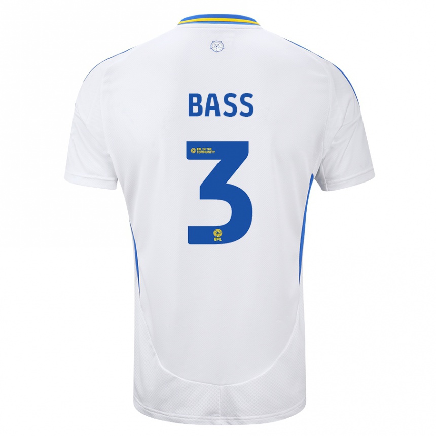 Niño Fútbol Camiseta Rebekah Bass #3 Blanco Azul 1ª Equipación 2024/25 México