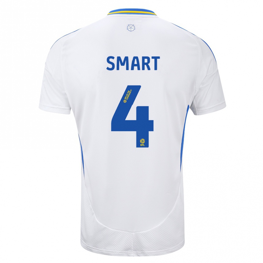 Niño Fútbol Camiseta Olivia Smart #4 Blanco Azul 1ª Equipación 2024/25 México