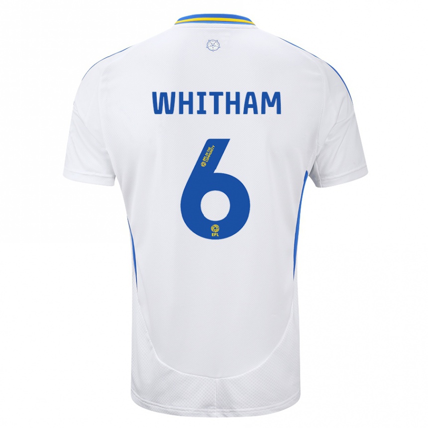 Niño Fútbol Camiseta Danielle Whitham #6 Blanco Azul 1ª Equipación 2024/25 México