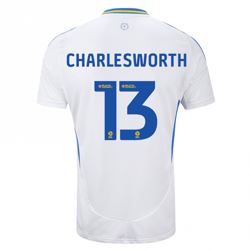 Niño Fútbol Camiseta Millie Robshaw-Charlesworth #13 Blanco Azul 1ª Equipación 2024/25 México