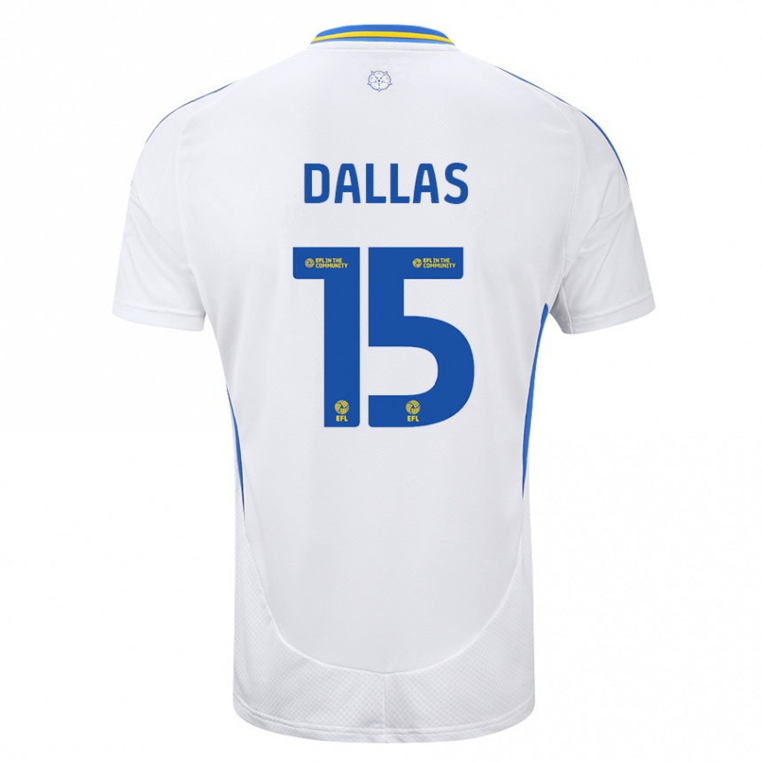 Niño Fútbol Camiseta Stuart Dallas #15 Blanco Azul 1ª Equipación 2024/25 México