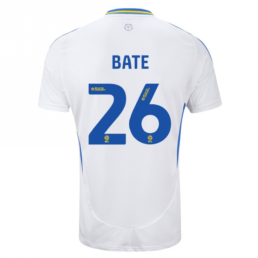 Niño Fútbol Camiseta Lewis Bate #26 Blanco Azul 1ª Equipación 2024/25 México