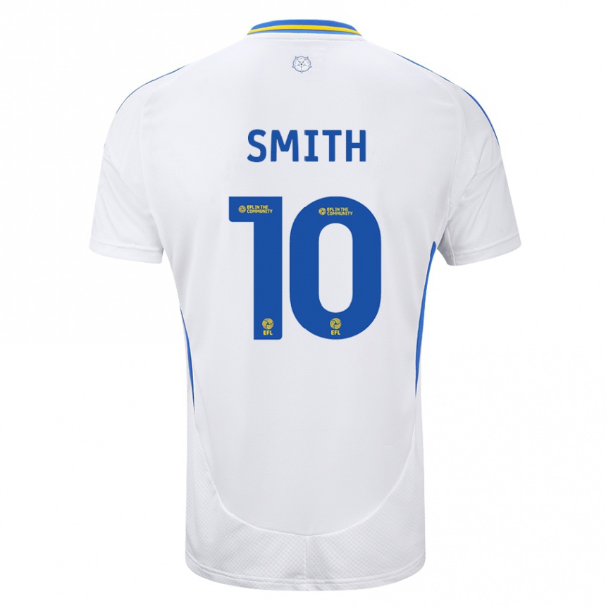 Niño Fútbol Camiseta Kathryn Smith #10 Blanco Azul 1ª Equipación 2024/25 México