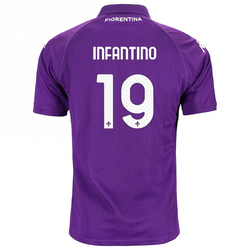 Niño Fútbol Camiseta Gino Infantino #19 Morado 1ª Equipación 2024/25 México