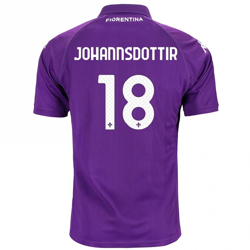 Niño Fútbol Camiseta Alexandra Jóhannsdóttir #18 Morado 1ª Equipación 2024/25 México