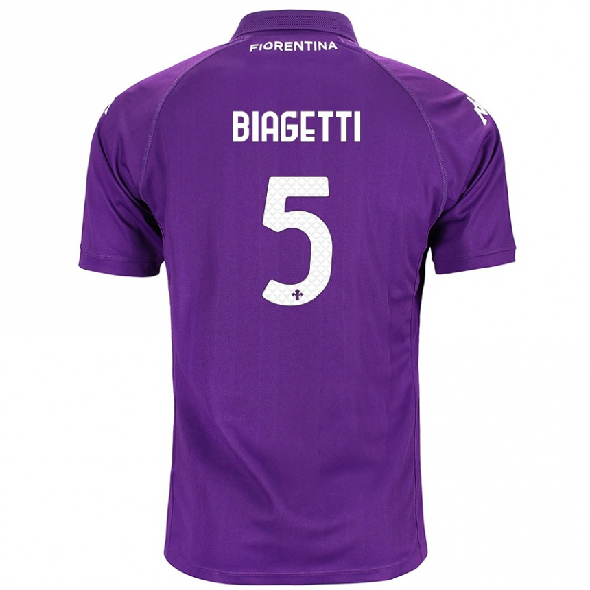 Niño Fútbol Camiseta Christian Biagetti #5 Morado 1ª Equipación 2024/25 México