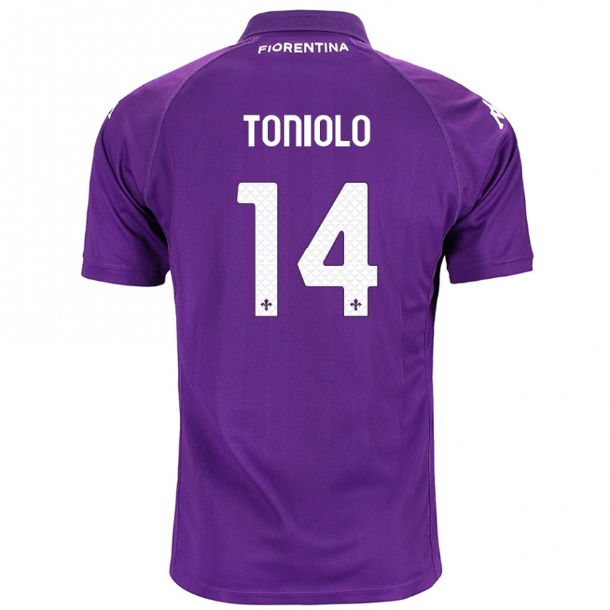 Niño Fútbol Camiseta Martina Toniolo #14 Morado 1ª Equipación 2024/25 México