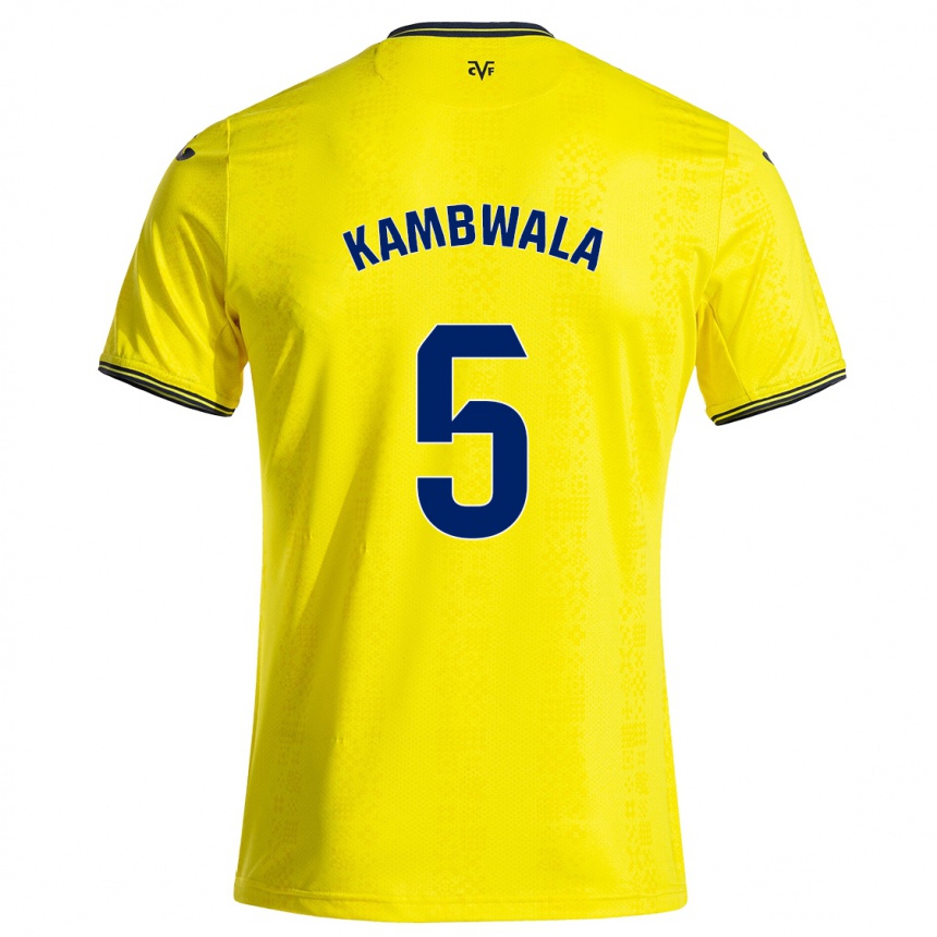 Niño Fútbol Camiseta Willy Kambwala #5 Amarillo Negro 1ª Equipación 2024/25 México