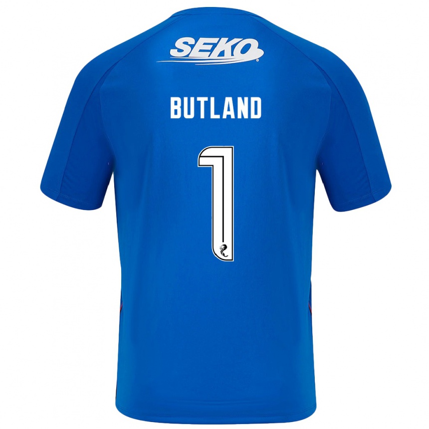 Niño Fútbol Camiseta Jack Butland #1 Azul Oscuro 1ª Equipación 2024/25 México