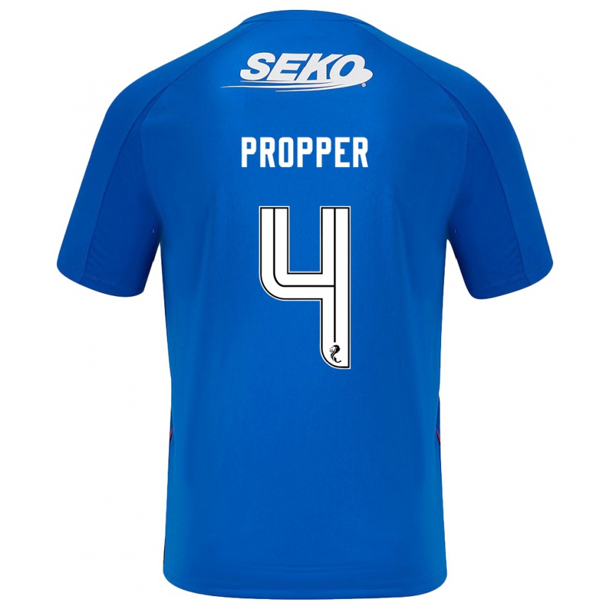 Niño Fútbol Camiseta Robin Pröpper #4 Azul Oscuro 1ª Equipación 2024/25 México