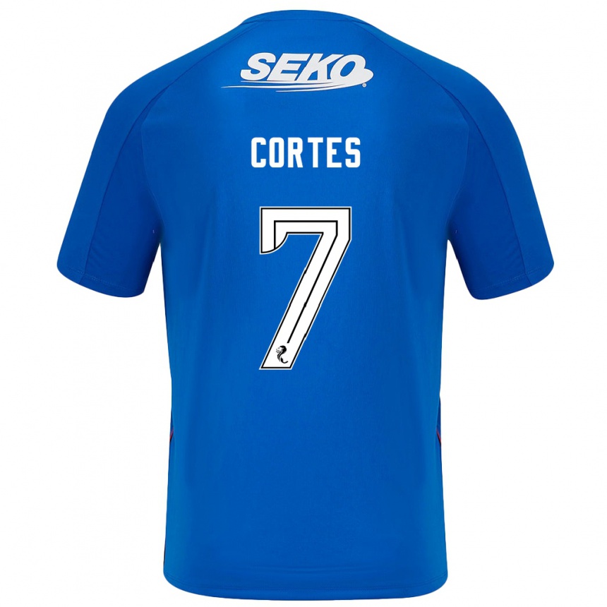 Niño Fútbol Camiseta Óscar Cortés #7 Azul Oscuro 1ª Equipación 2024/25 México