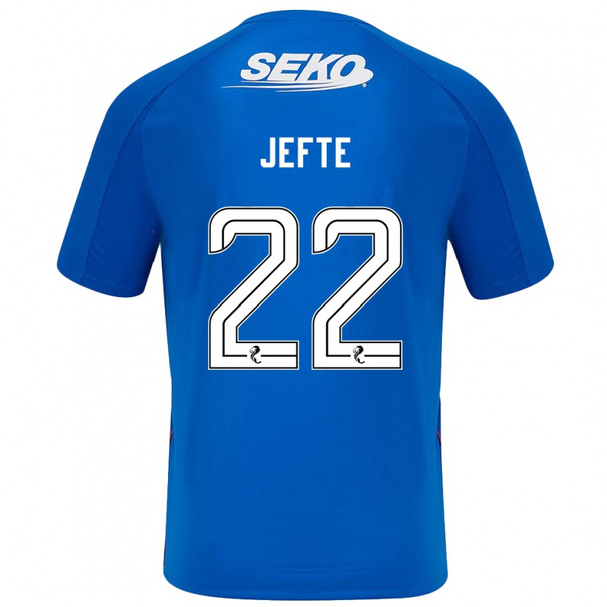 Niño Fútbol Camiseta Jefté #22 Azul Oscuro 1ª Equipación 2024/25 México