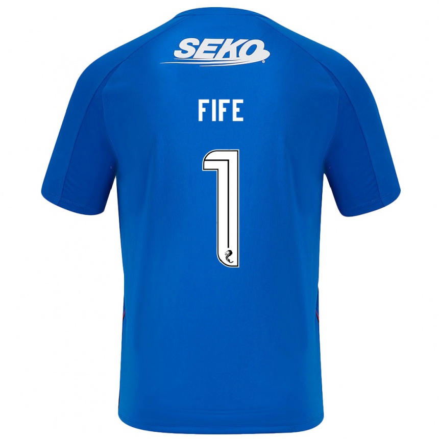 Niño Fútbol Camiseta Jenna Fife #1 Azul Oscuro 1ª Equipación 2024/25 México