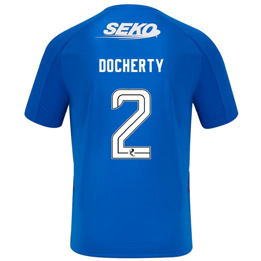 Niño Fútbol Camiseta Nicola Docherty #2 Azul Oscuro 1ª Equipación 2024/25 México